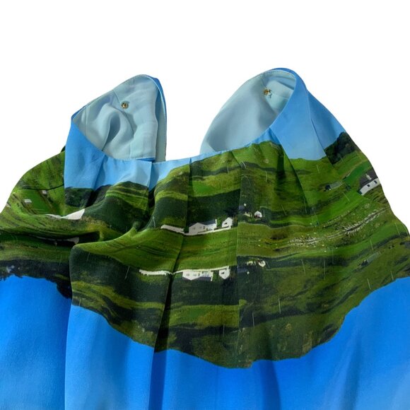 Anthropologie Meadow Rue Cuillin Silk Dress 8P Petite Sleeveless Mini Tie Belt - Picture 9 of 12